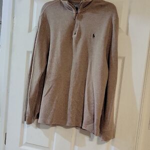 Ralph Lauren Beige Quarter-Zip Mens Sweater..